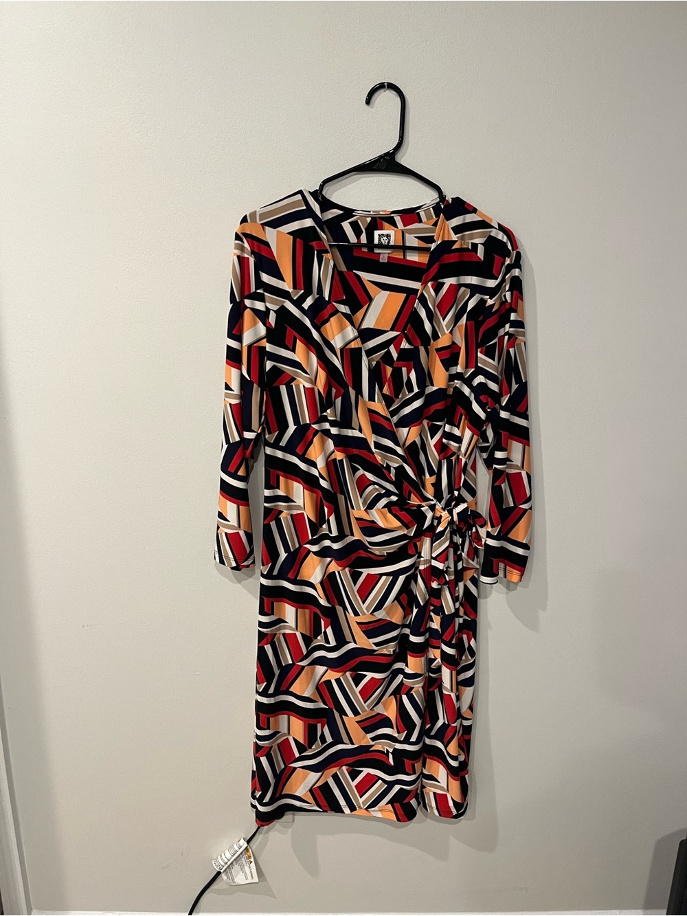 NWOT Anne Klein Abstract Geo Wrap Dress Women XL